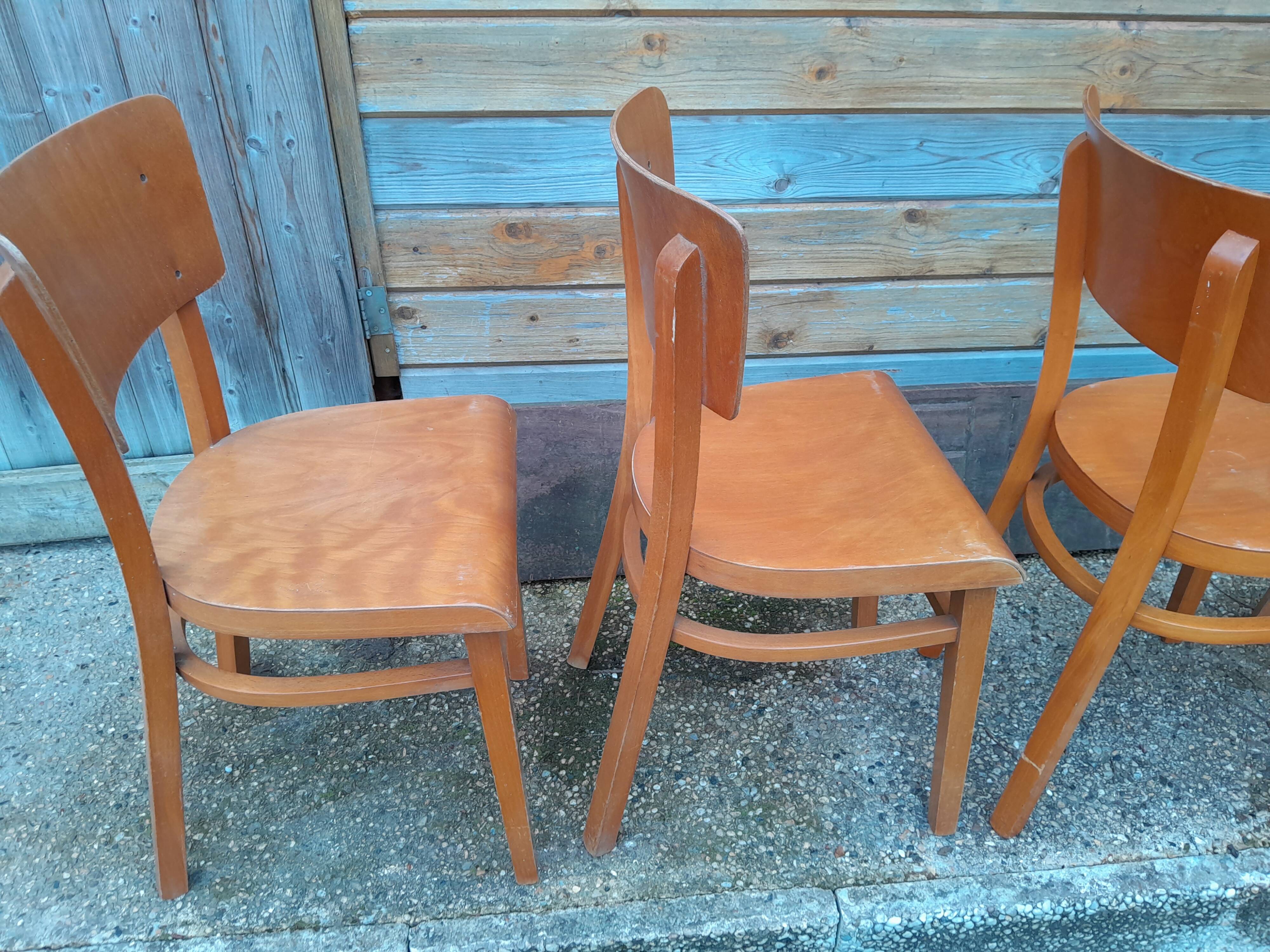 4 old vintage bistro chairs