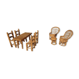 Lot 8 miniature vintage toys tables and seats