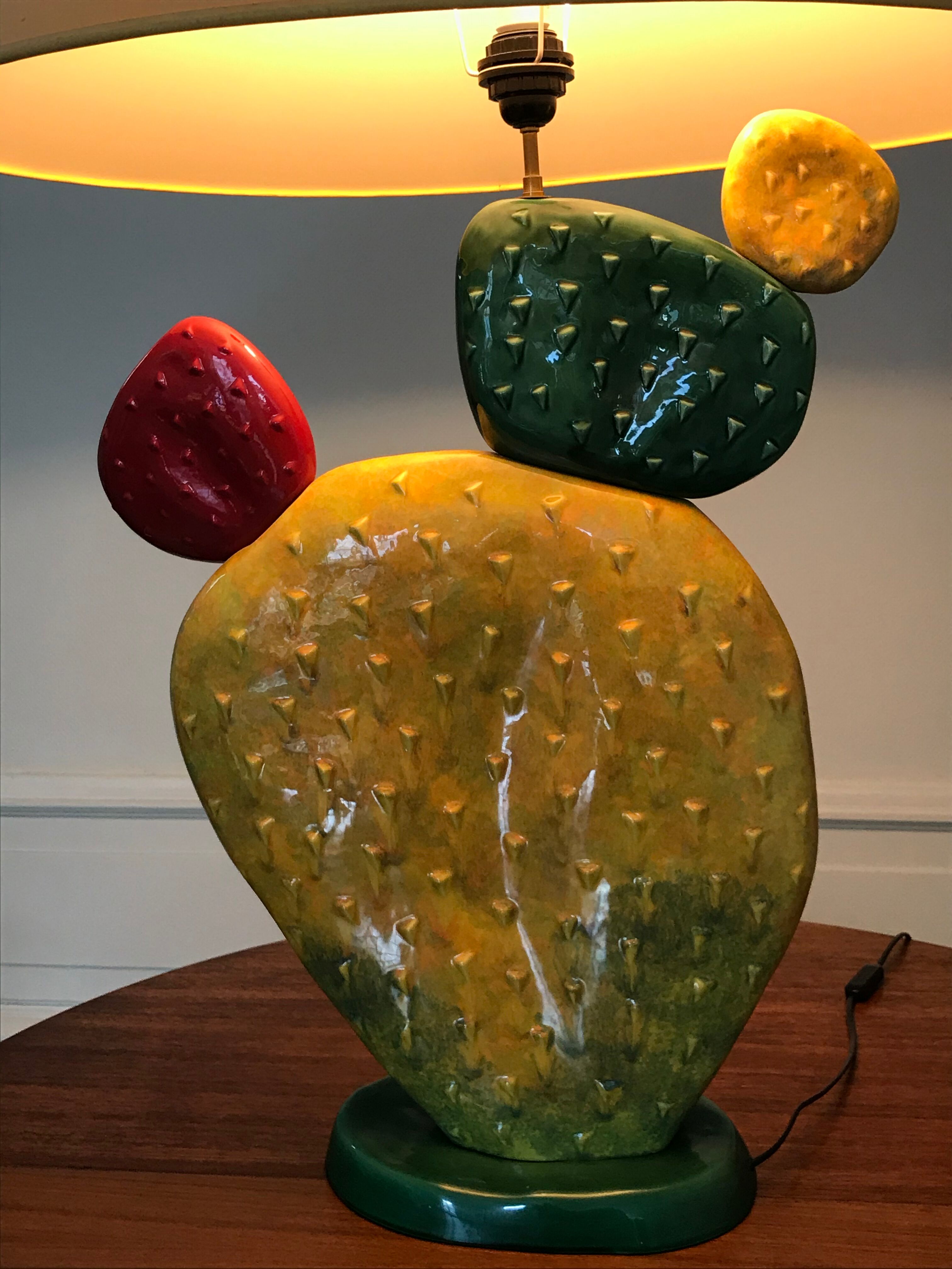 Ceramic cactus lamp, 1970