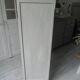 Parisian buffet patinated grey pearl powdery white, wood top waxed finish