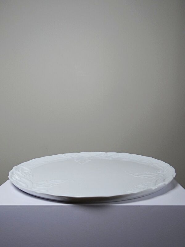 Plat à tarte vintage en porcelaine fine de Limoges blanche
