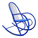Blue Lacquered Tubular Metal Rocking Chair - 1970s