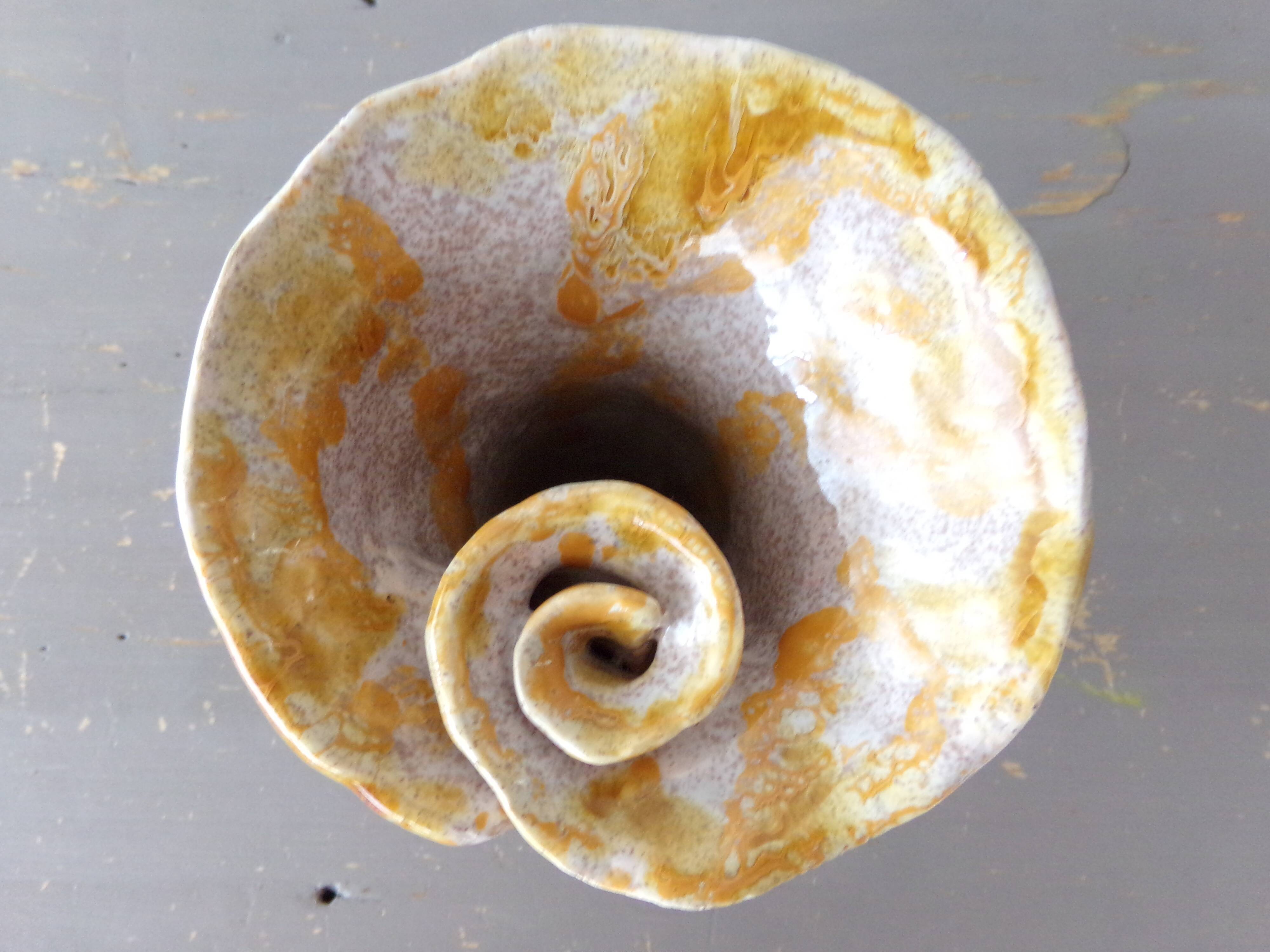 Rolled ceramic vase