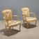 Pair of antique baroque style armchairs in carved wood, Italy, 19th century.