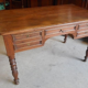 19th century fir flat desk with 3 drawers