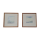 Paire d'aquarelles marines