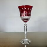 Set of 4 colored crystal wine glasses