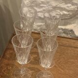 6 vintage champagne flutes patterned leaves or petals
