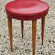 Baumann Low Stool Varnished Beech and Red Faux Leather
