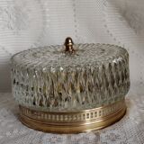 Ceiling lamp in glass and brass