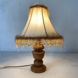 Retro wood and pearl lamp