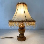 Lampe rétro bois et perles