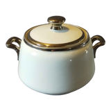 Sugar jar in white Frugier aluminite and chrome