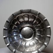 Large basin, bowl, Olri Italy vintage 1950s silver plated hammered.
