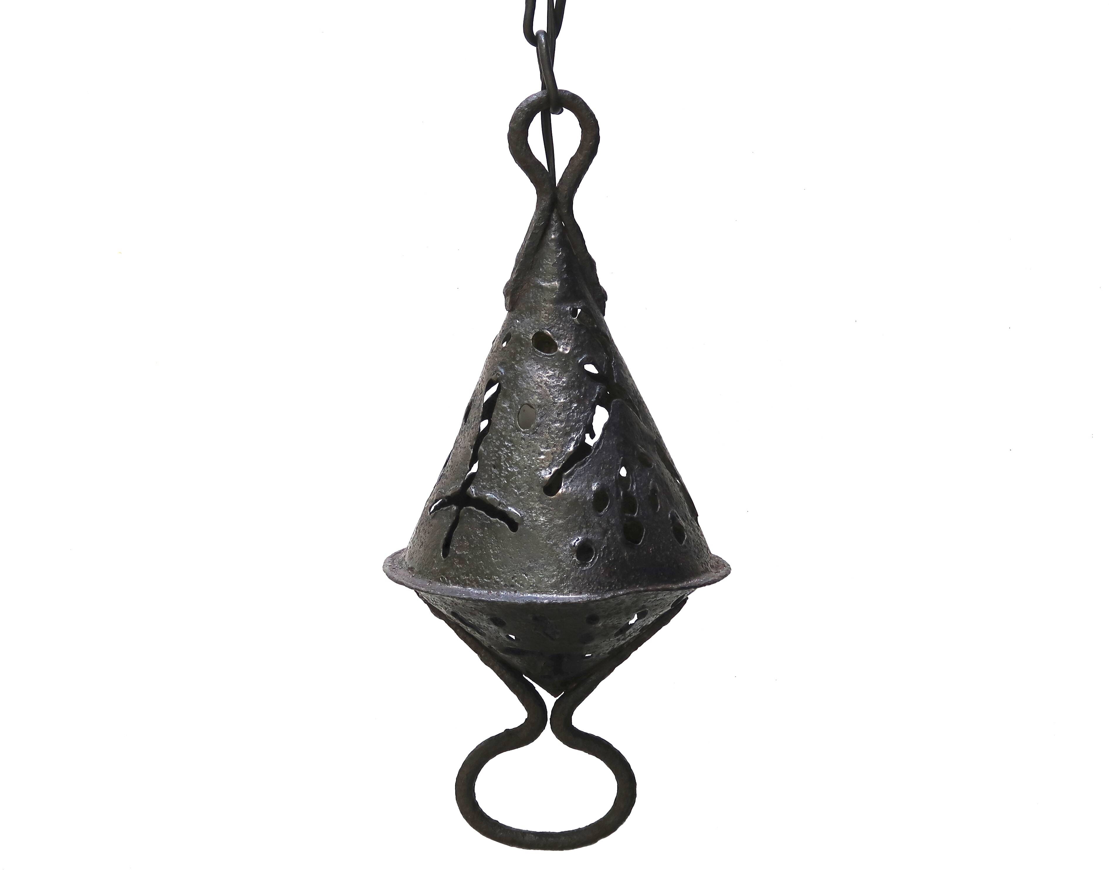 Antique wrought iron lantern pendant light