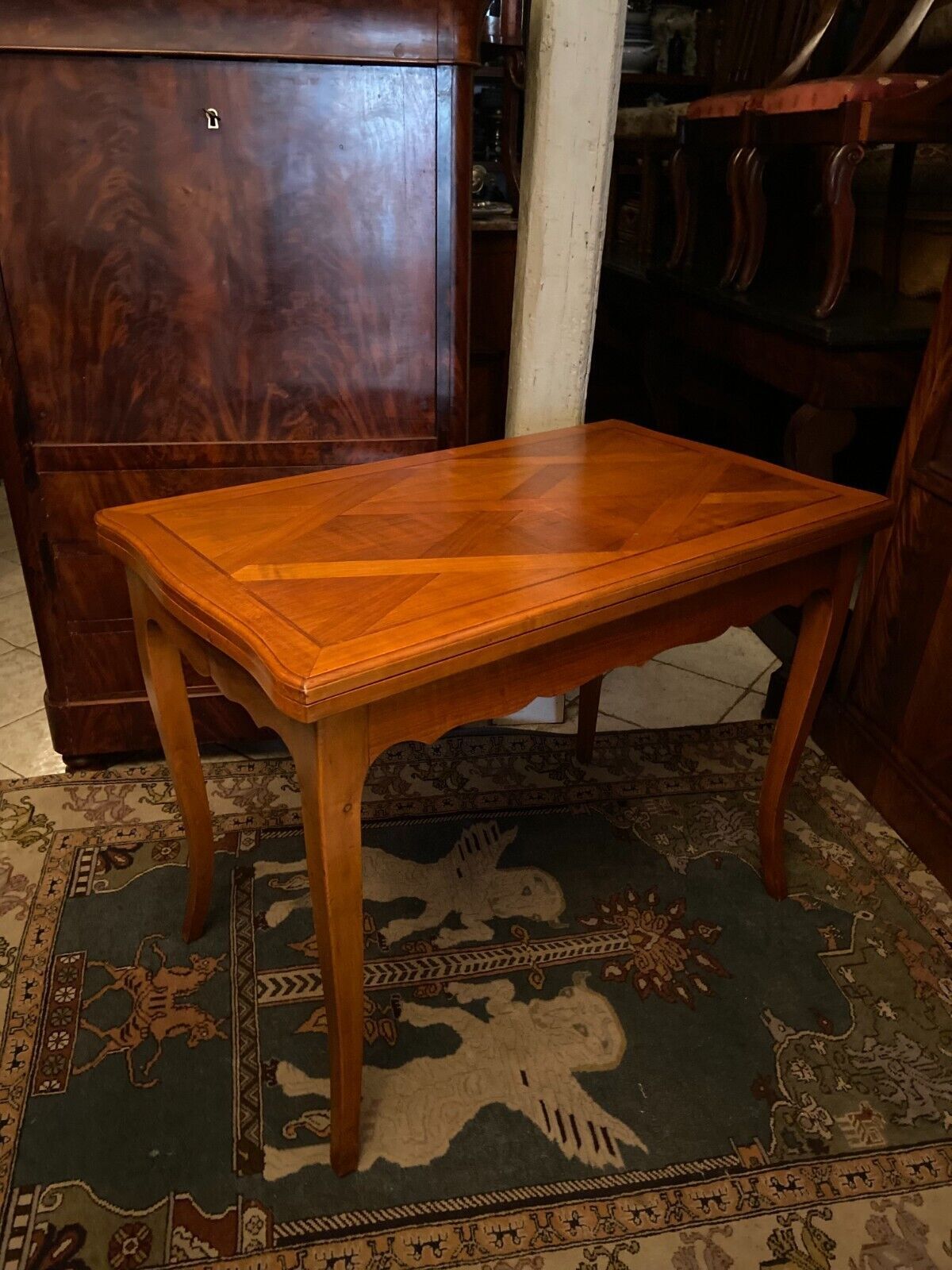 Table with wallet tray modular length Louis XV 281cm