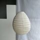 Small Japanese-style natural rattan and linen pendant light in the shape of a drop H40 D35
