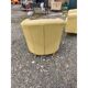 Paire de fauteuils simili cuir marron clair vintage