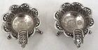 2 solid silver ashtrays, Brazil, 2 pieces of 1000 Reis 1859 + 1860.