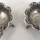 2 solid silver ashtrays, Brazil, 2 pieces of 1000 Reis 1859 + 1860.