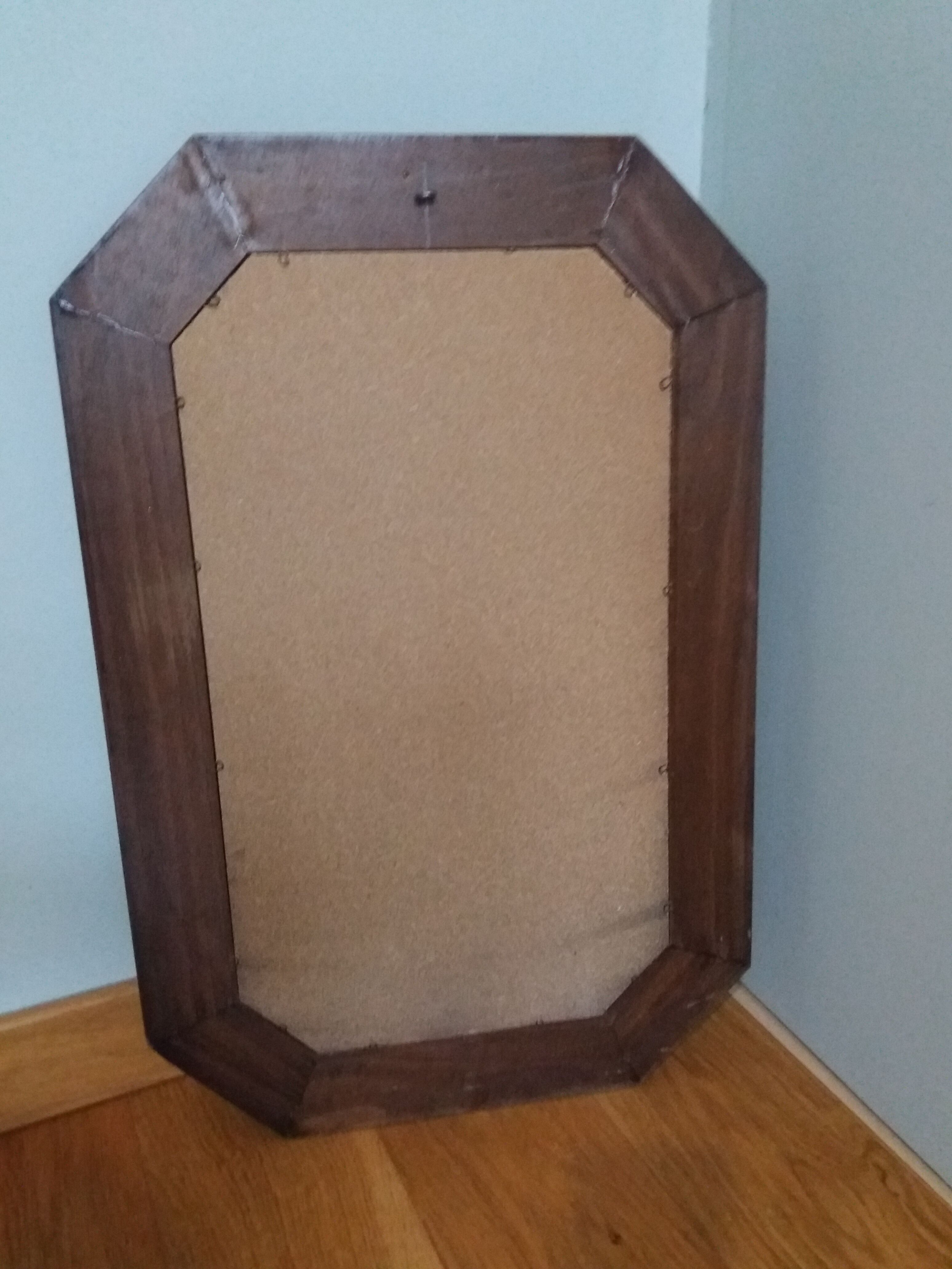 Octagonal mirror 58 x 38 moulded wood frame