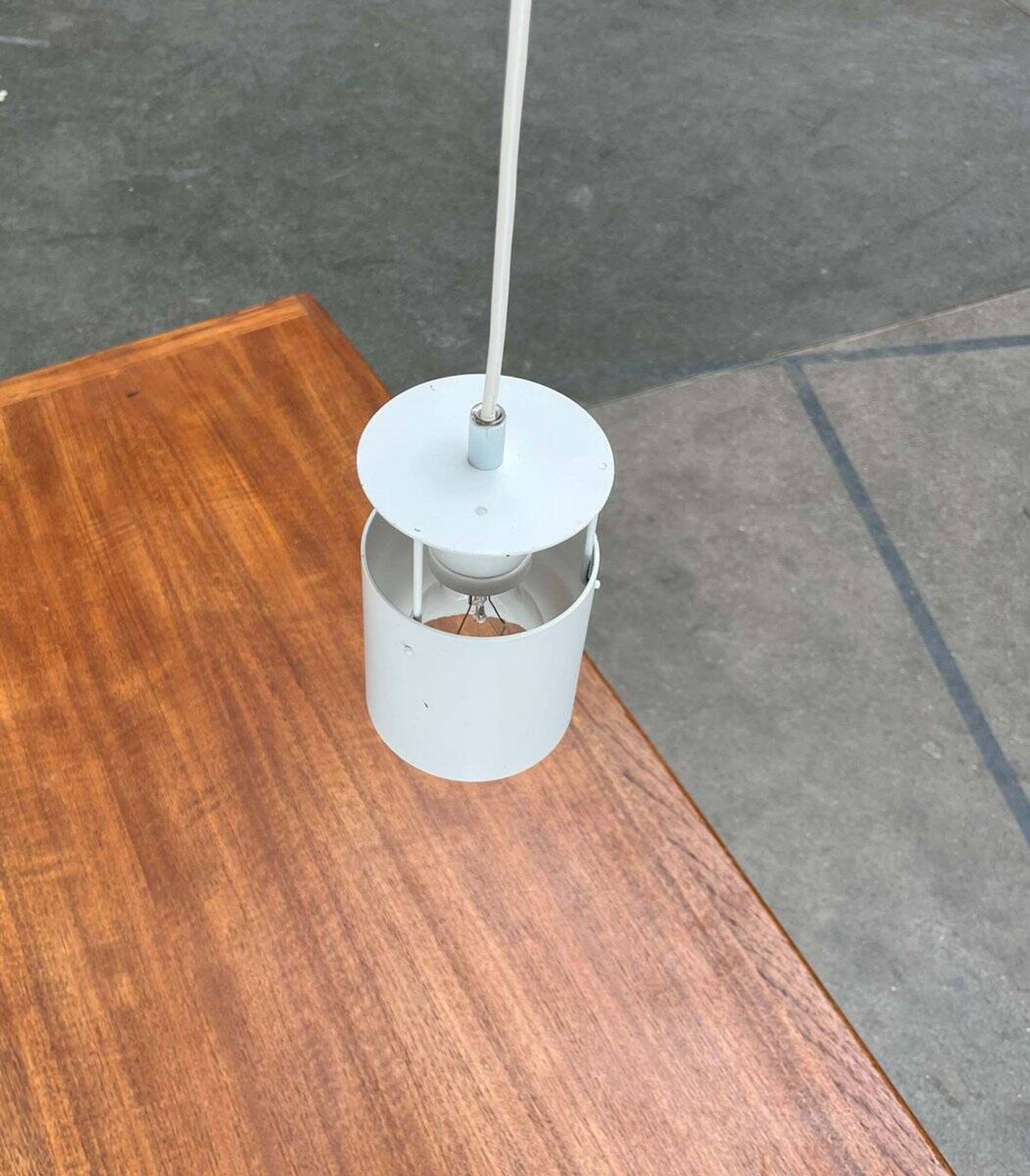 Fyrtønden pendant lamp, minimalist Danish modern mid-century by Asger Bay Christiansen for Lys, 1960s.