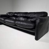 3-seater leather sofa by Vico Magistretti for Cassina, 1970.