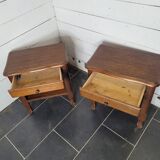 Pair of oak bedside tables