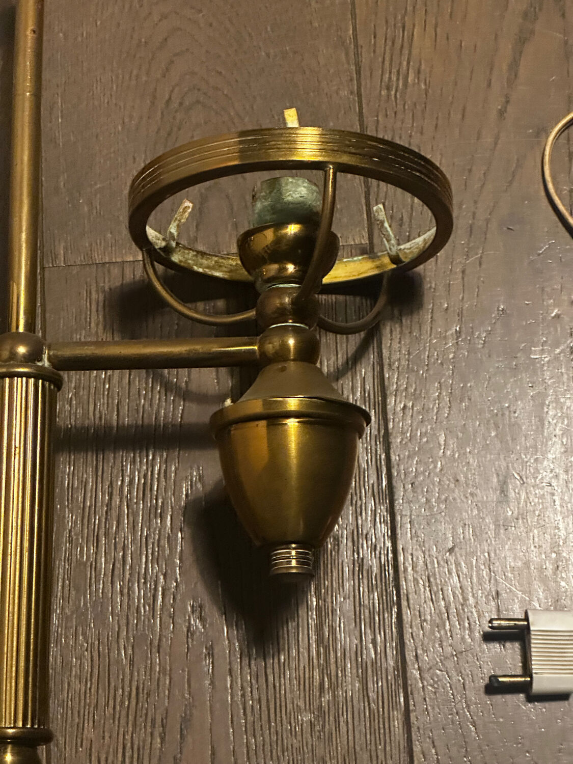 Double lamp fixture in brass, neo-classical style from the 1950s.
