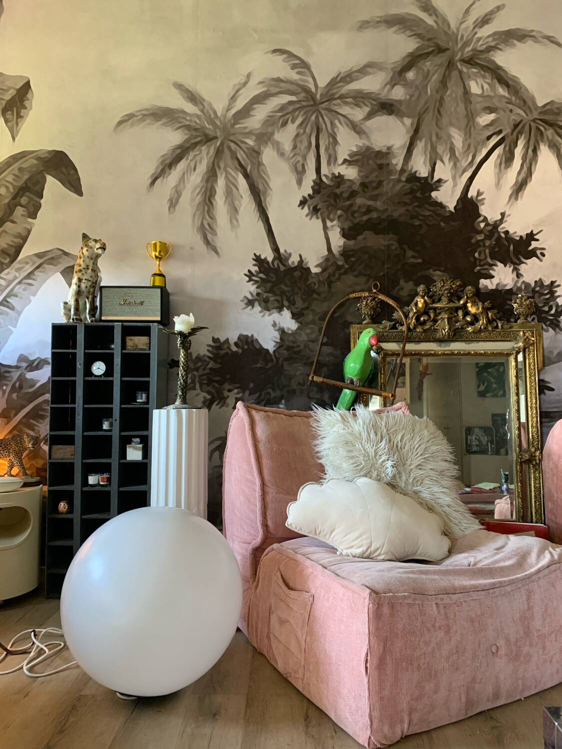 Large floor ball lamp