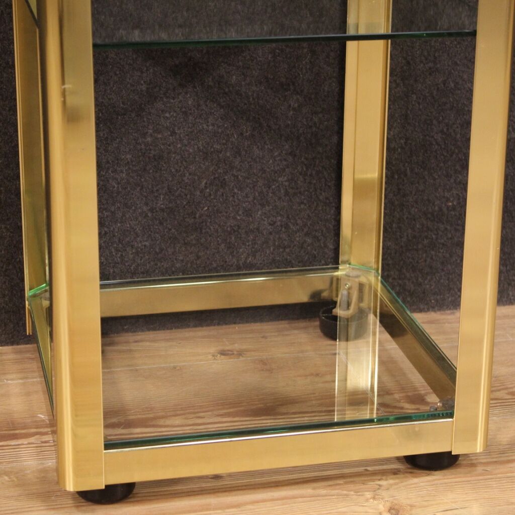 Design coffee table in golden metal from the 80s