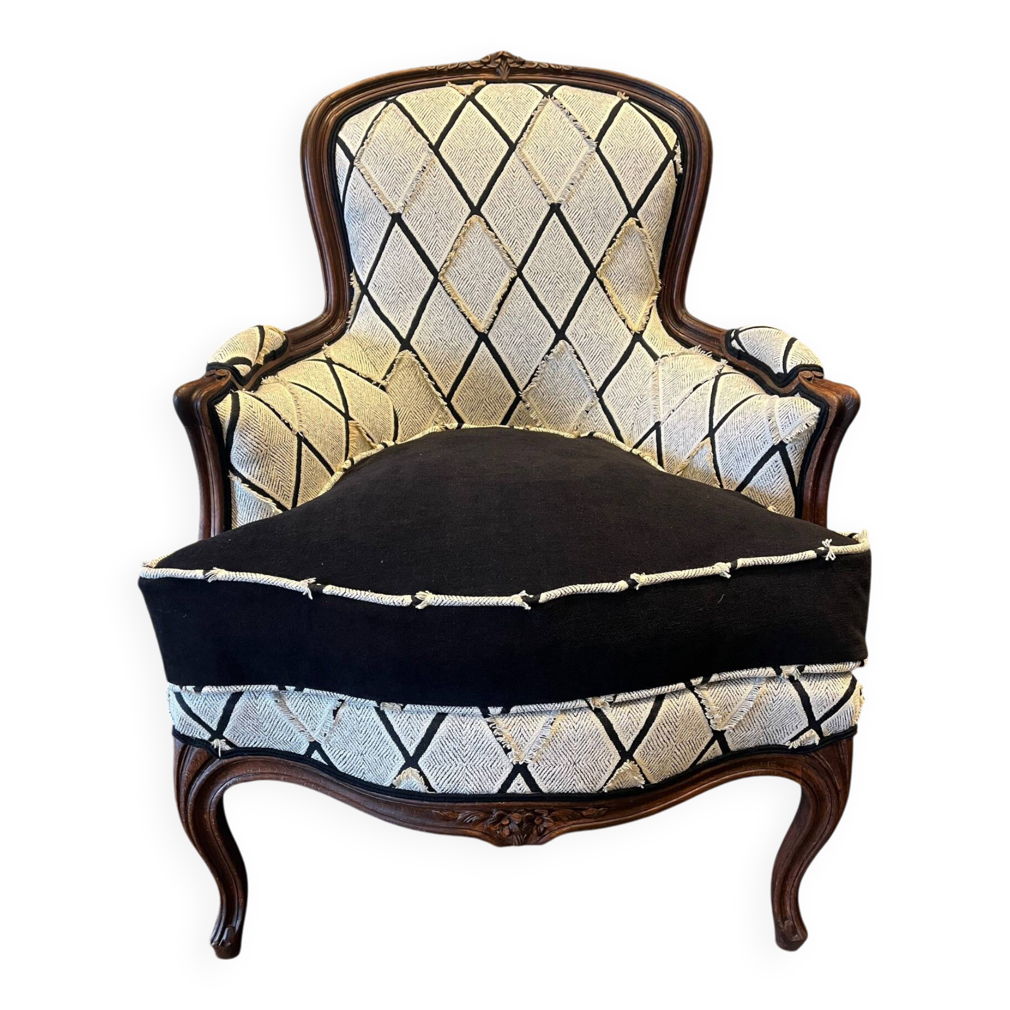 Bergère armchair, complete traditional restoration