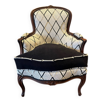 Fauteuil bergère, restauration complète traditionnelle