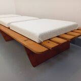 Pair of vintage  Perriand style  pine benches