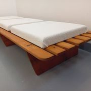 Pair of vintage  Perriand style  pine benches