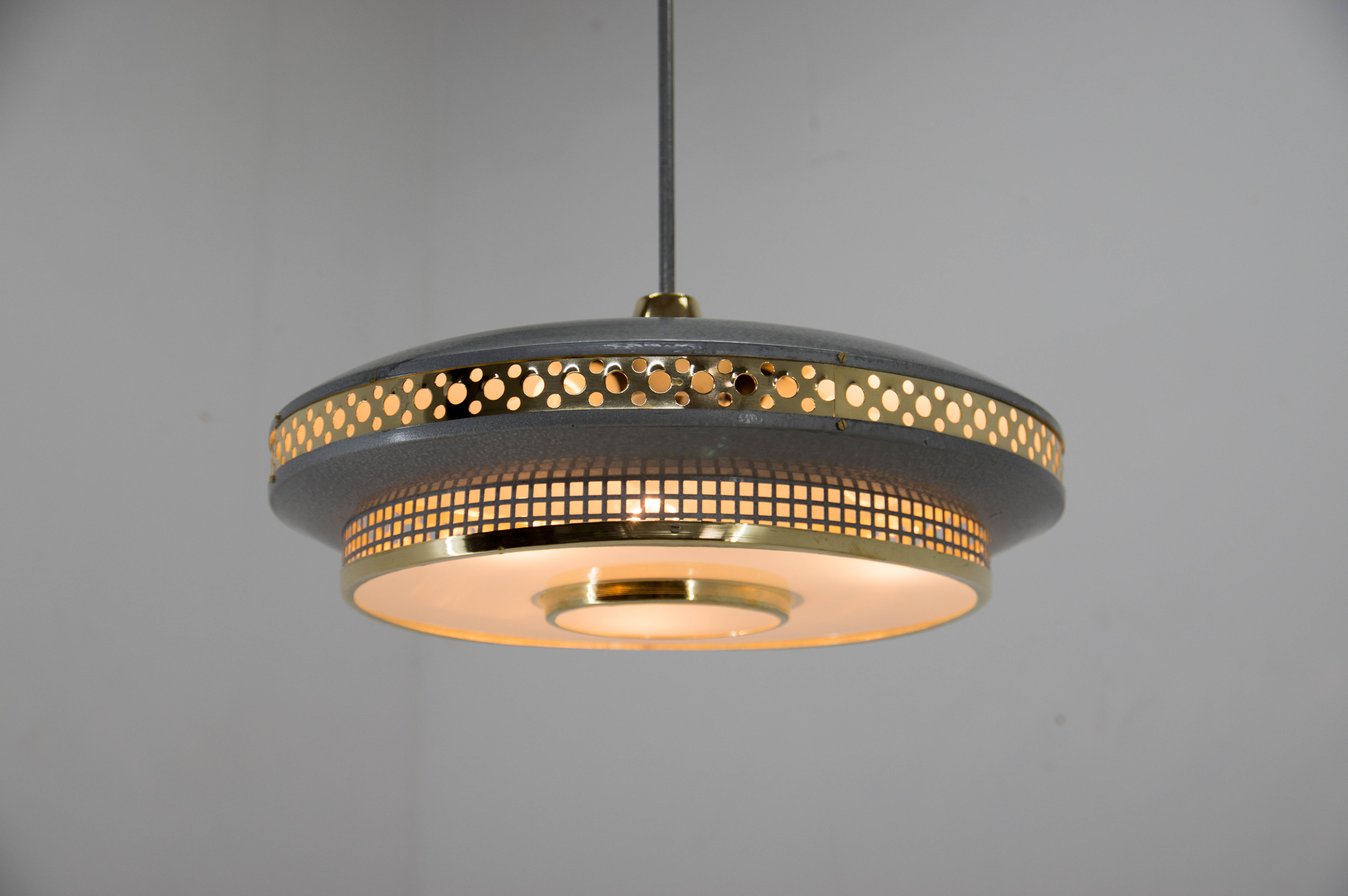 Space Age Metal Pendant by LUDIB Bratislava, Czechoslovakia, 1960's