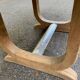 Art Deco dining table with a central pedestal, stripped in solid oak, with 2 extensions.