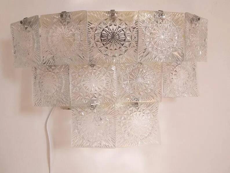 Midcentury Large Wall Lamp Kamenicky Senov, 1970s