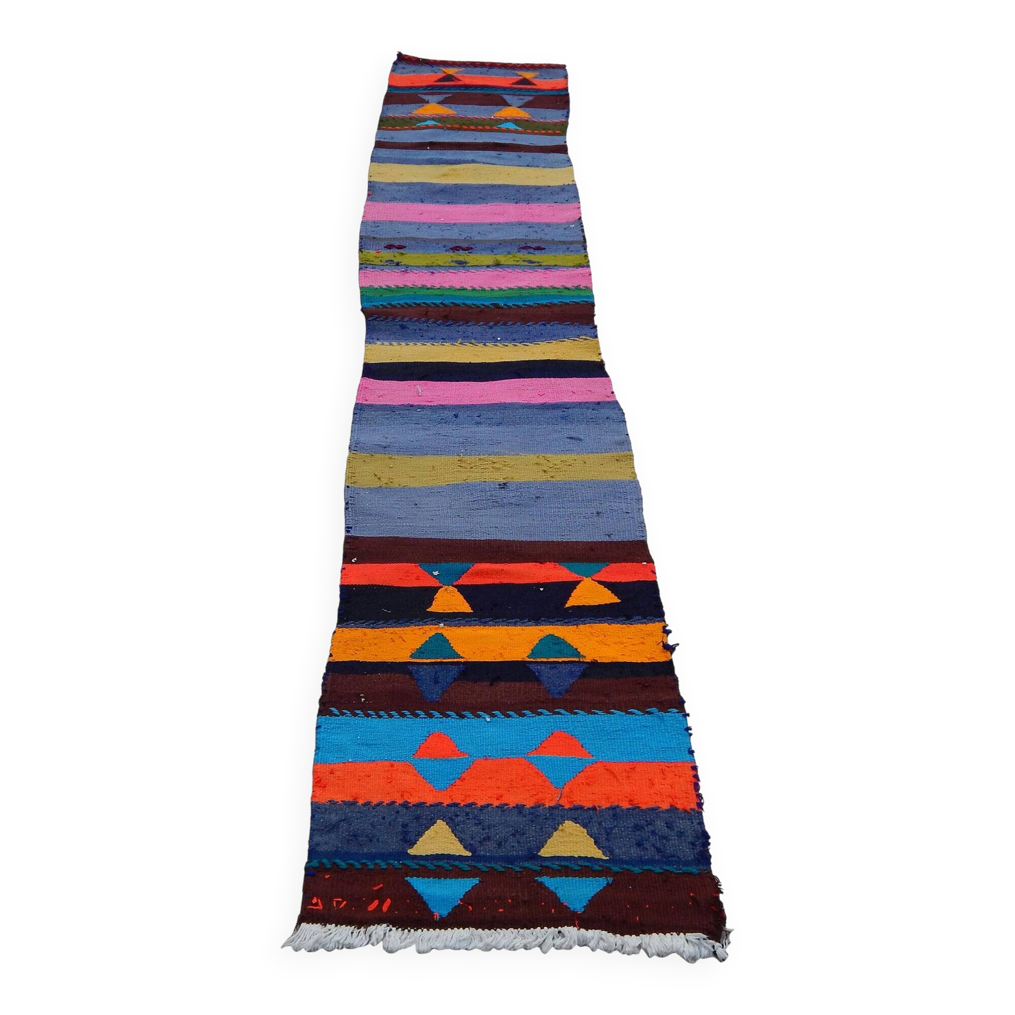 Vintage Turkish hallway rug 47x248 cm