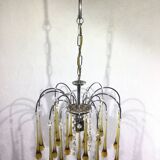 Lustre murano gouttes en cristal ambre