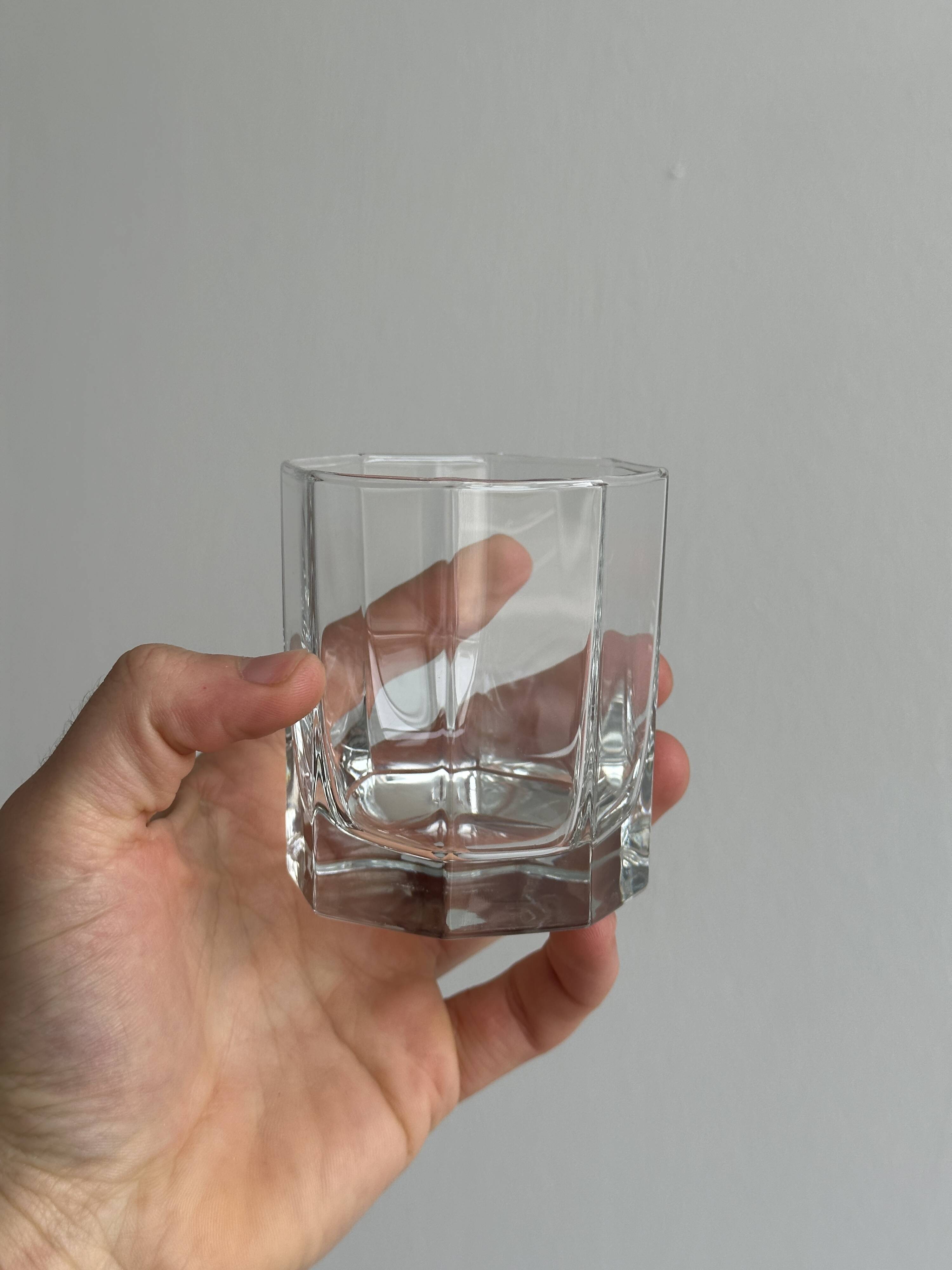 Set of 6 thick octagonal water glasses