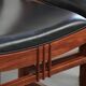 Elegant set of four black cowhide and wooden Art Deco dining chairs