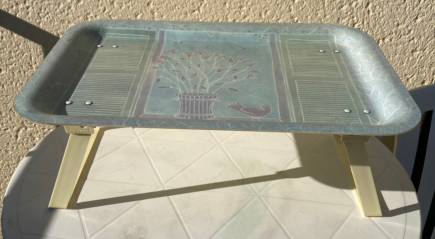 Vintage standing breakfast tray