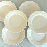SIX Limoges Dinner Plates.  White Limoges Porcelain Plates.
