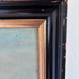 Vintage original landscape oil painting: Countryside nature wall art