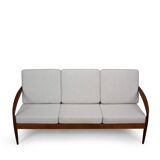 Grey reupholstered Paper Knife sofa model 212 by Kai Kristiansen, 1950s