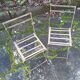 Pair of children's garden chairs, folding, all metal, retro 50s