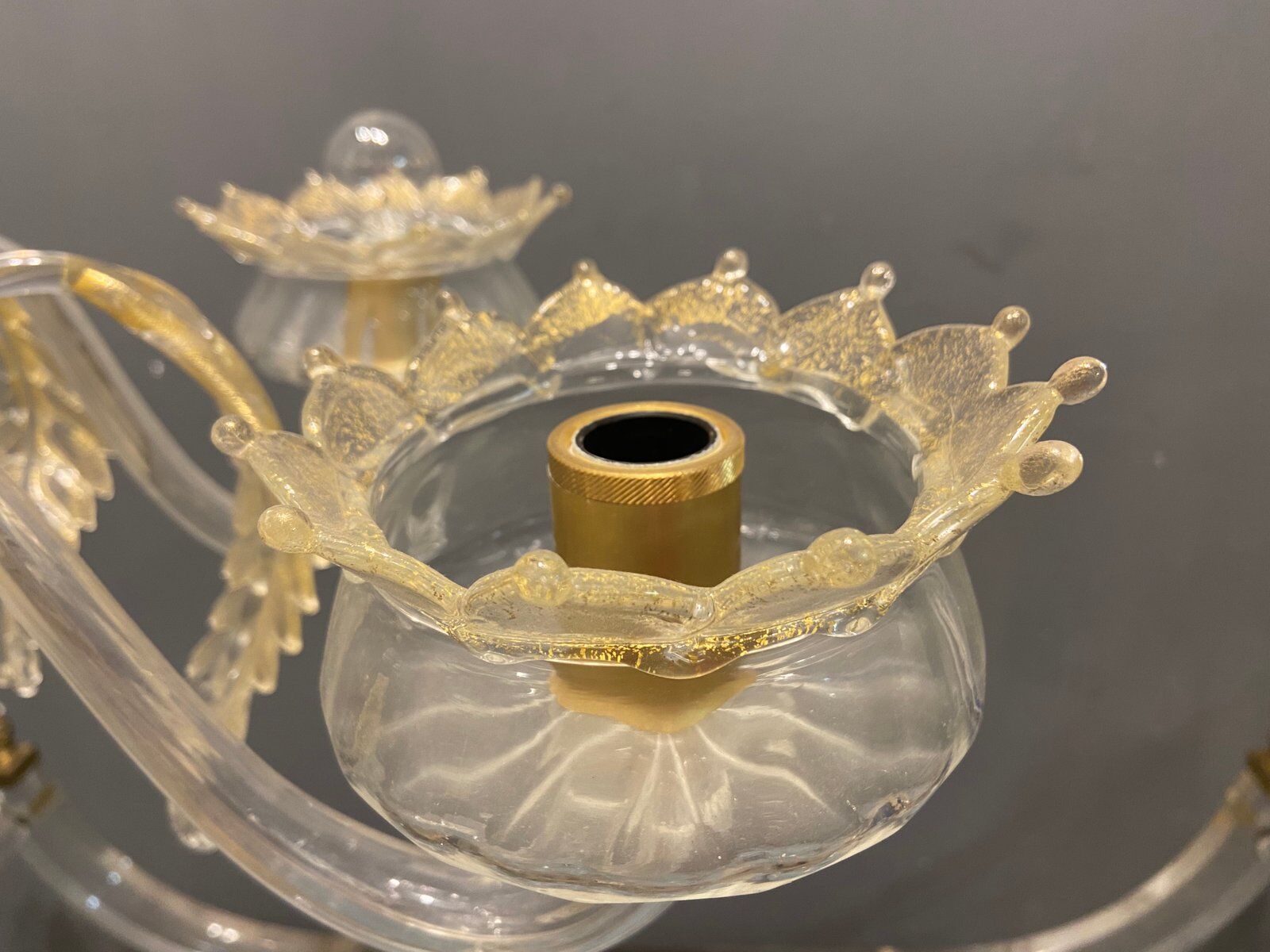 Italian Murano Glass Gold Chandelier by La Murrina