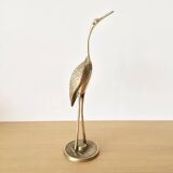 Vintage brass heron bird