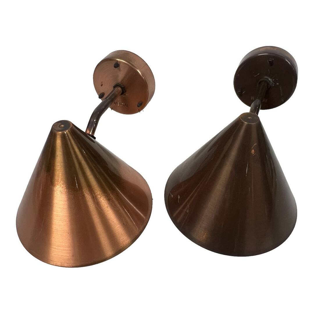 4 Westal copper wall lights